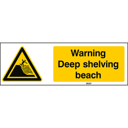 ISO Safety Sign  Warning Deep shelving beach