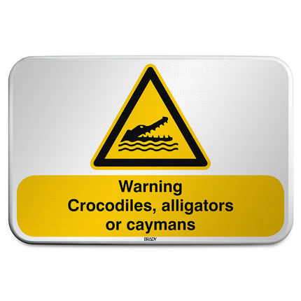 ISO Safety Sign  Warning Crocodiles alligators or caymans