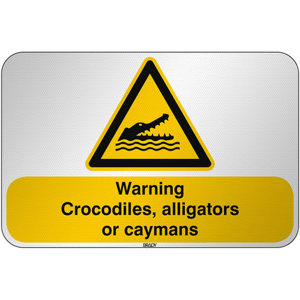 ISO Safety Sign  Warning Crocodiles alligators or caymans