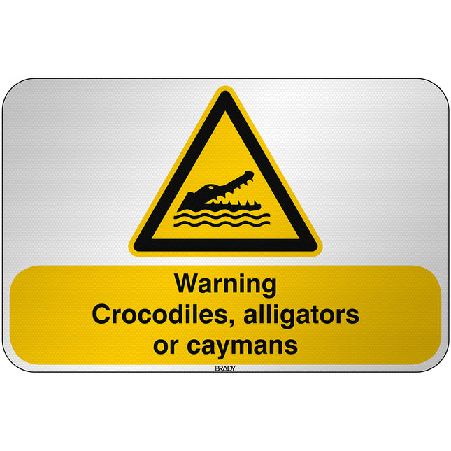 ISO Safety Sign  Warning Crocodiles alligators or caymans