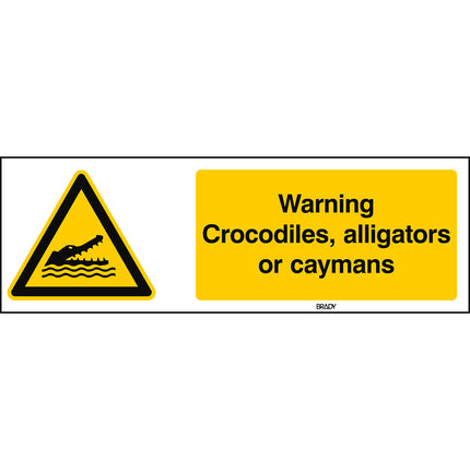 ISO Safety Sign  Warning Crocodiles alligators or caymans
