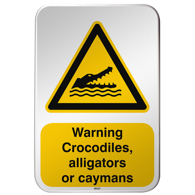 ISO Safety Sign  Warning Crocodiles alligators or caymans