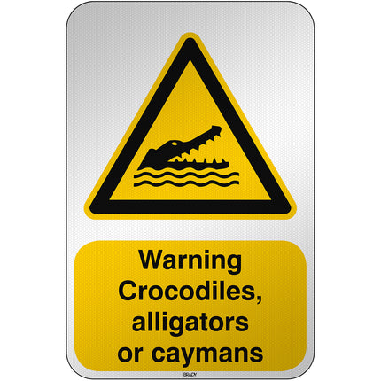 ISO Safety Sign  Warning Crocodiles alligators or caymans