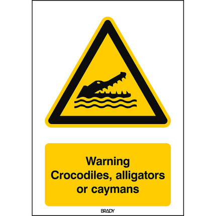 ISO Safety Sign  Warning Crocodiles alligators or caymans