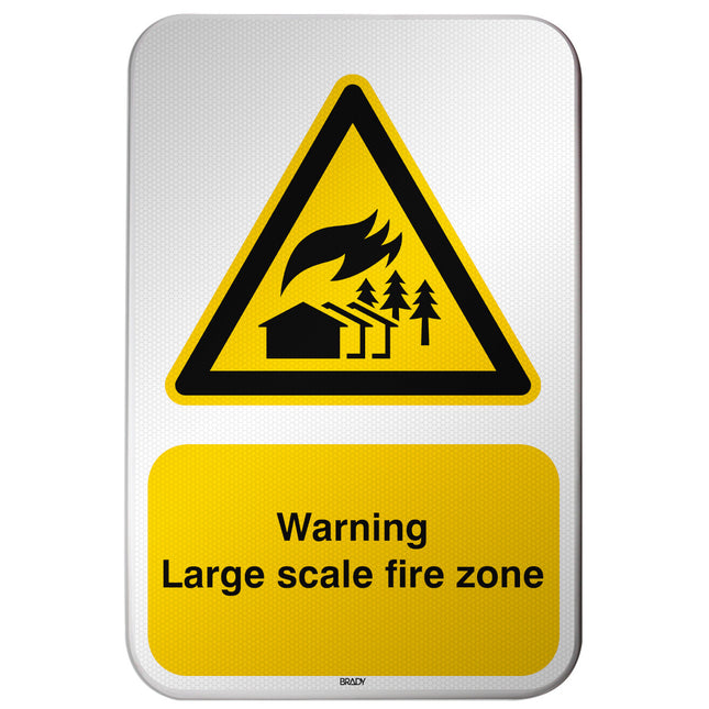 ISO Safety Sign  Warning Largescale fire zone