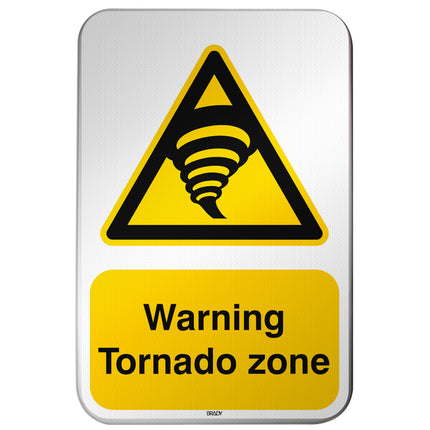 ISO Safety Sign  Warning Tornado zone