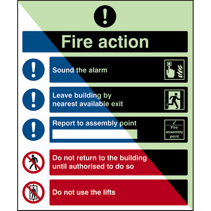 Glowinthedark safety sign