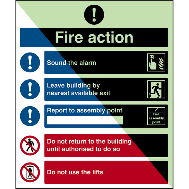 Glowinthedark safety sign