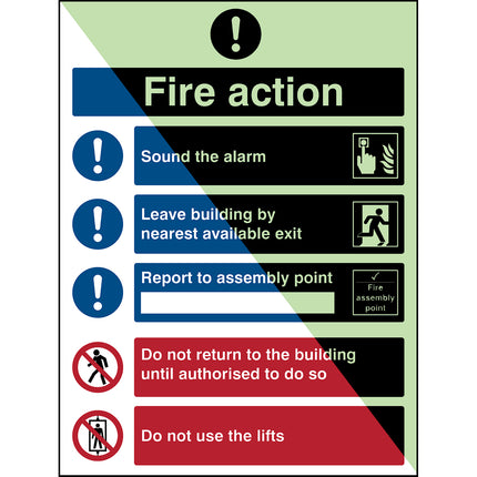 Glowinthedark safety sign