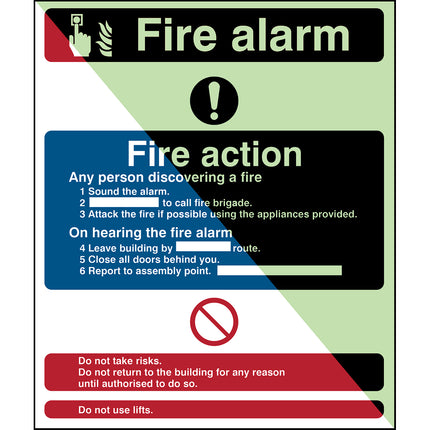 Glowinthedark safety sign