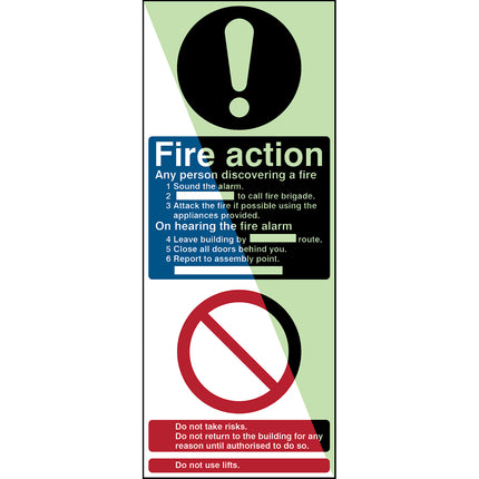 Glowinthedark safety sign
