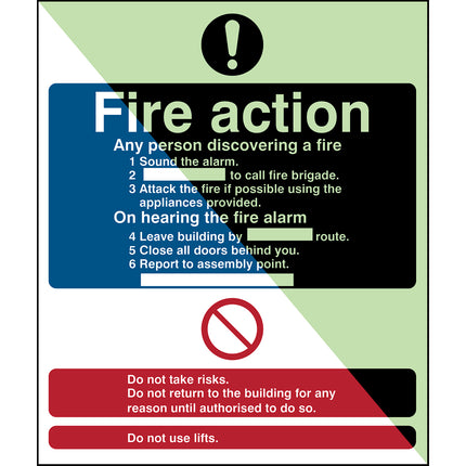 Glowinthedark safety sign
