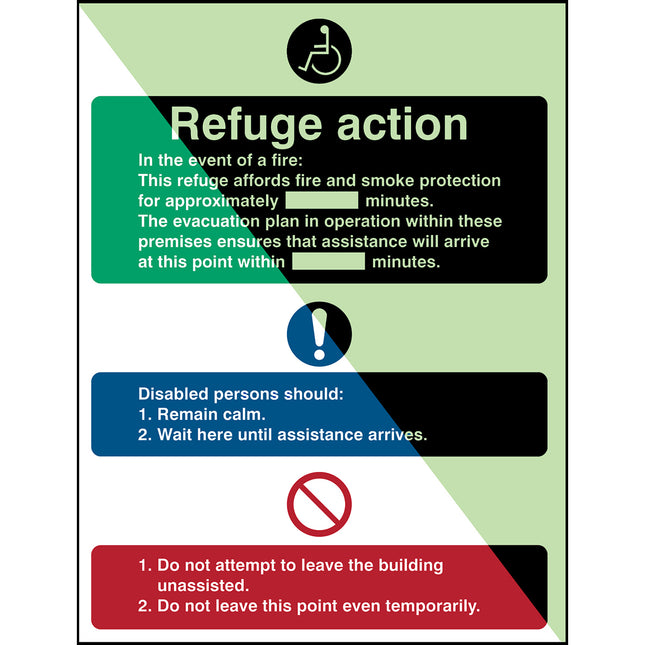 Glowinthedark safety sign
