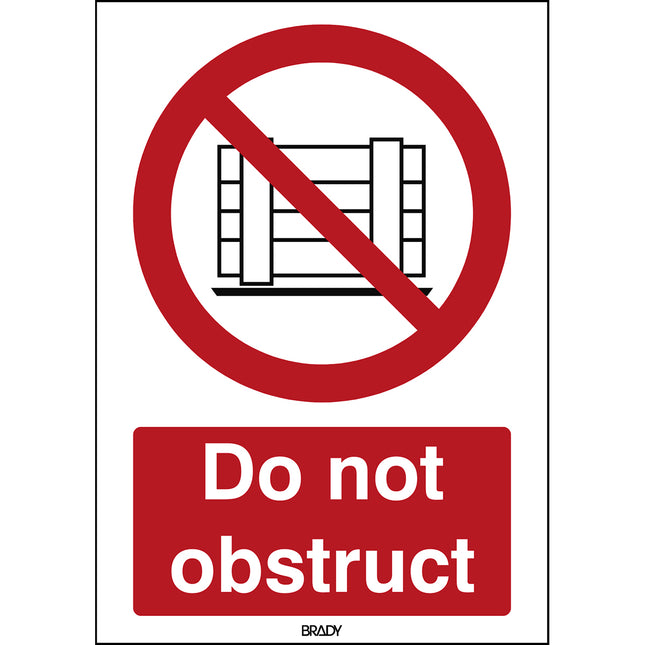 ISO Safety Sign  Do not obstruct