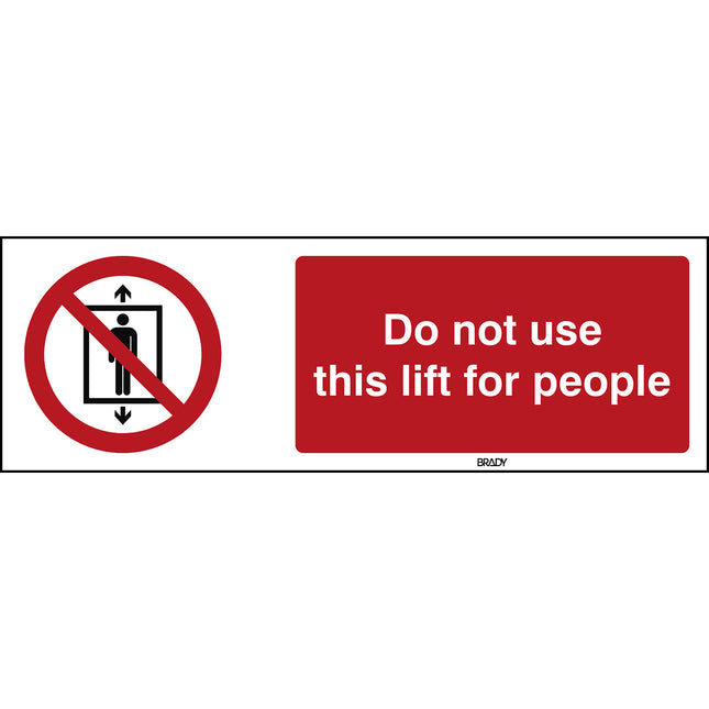 ISO Safety Sign  Do not use this lift for people
