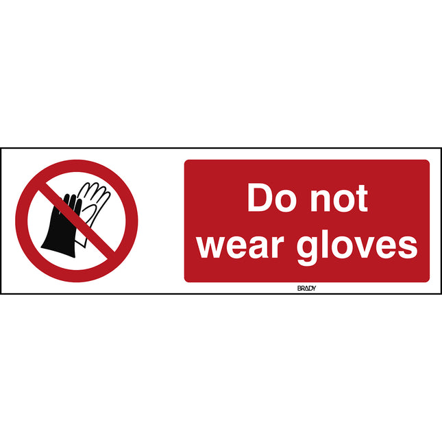 ISO Safety Sign  Do not wear gloves
