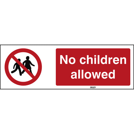 ISO Safety Sign  No children allowed