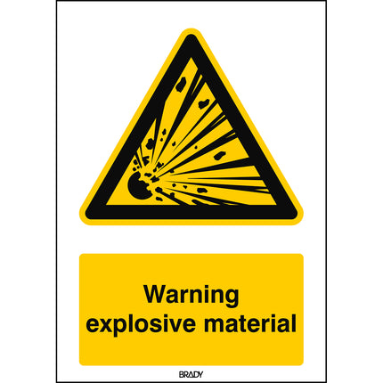 ISO Safety Sign  Warning explosive material