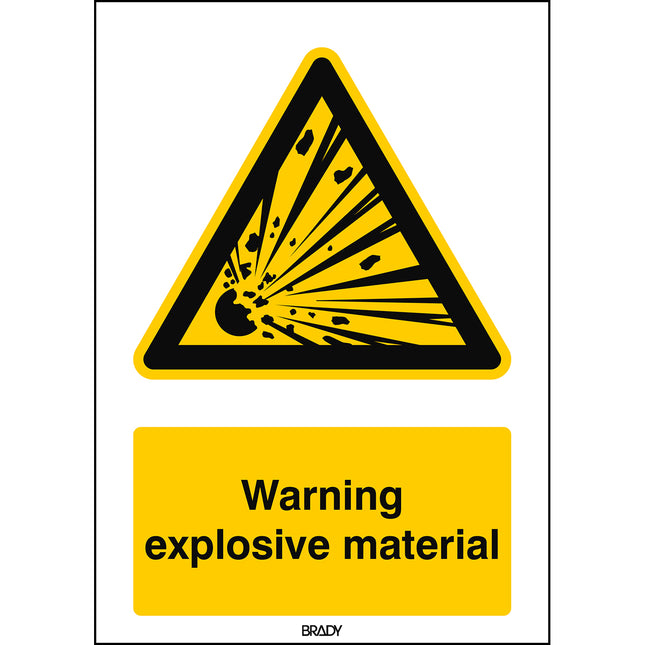 ISO Safety Sign  Warning explosive material