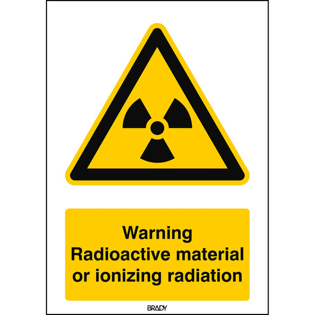 ISO Safety Sign  Warning Radioactive material or ionizing radiation