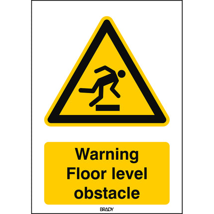 ISO Safety Sign  Warning Floor level obstacle