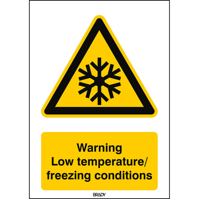ISO Safety Sign  Warning Low temperature freezing conditions