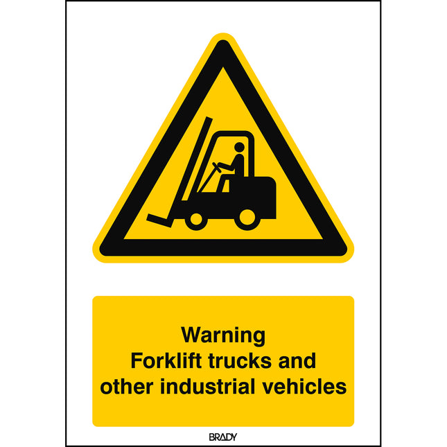 ISO Safety Sign  Warning Fork lift trucks and other industrial vehicles