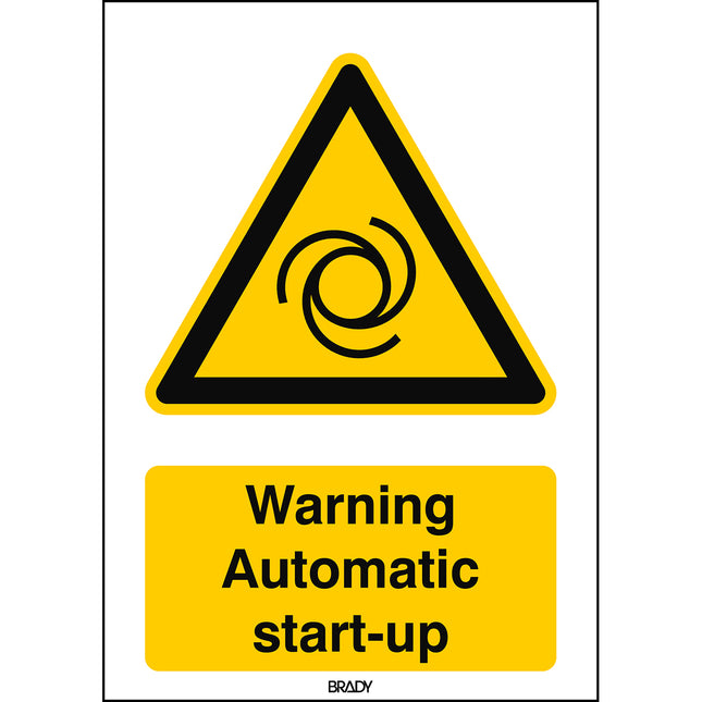ISO Safety Sign  Warning Automatic startup