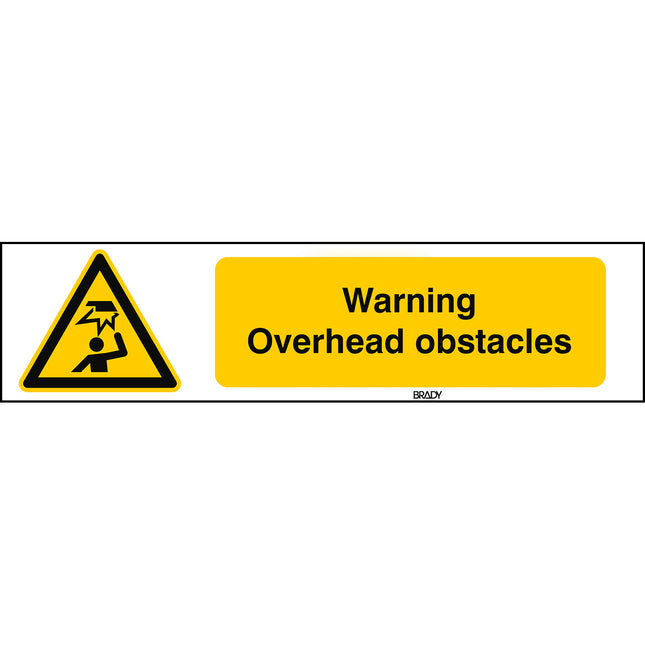 ISO Safety Sign  Warning Overhead obstacles