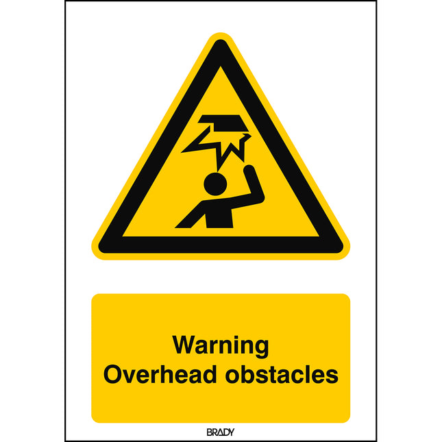 ISO Safety Sign  Warning Overhead obstacles