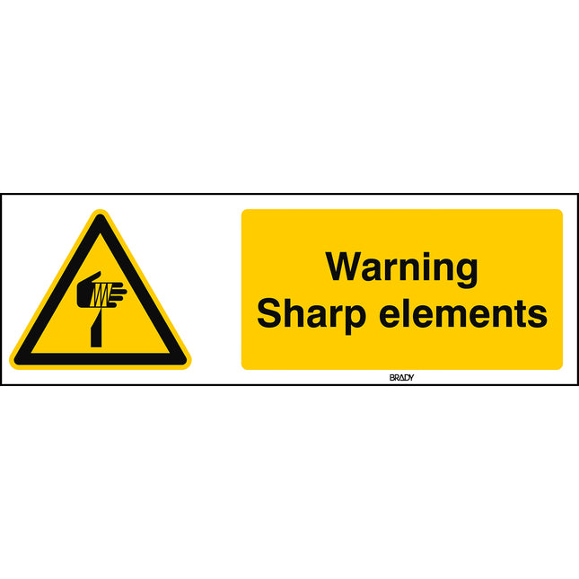 ISO Safety Sign  Warning Sharp elements