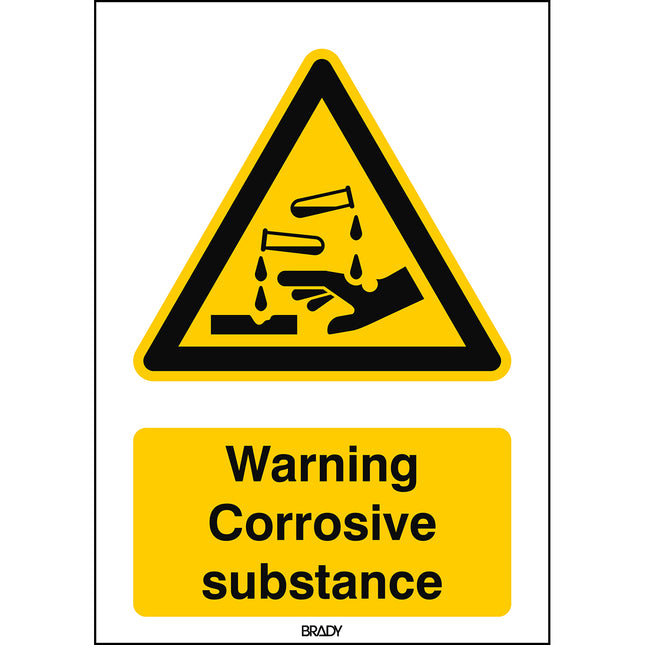 ISO Safety Sign  Warning Corrosive substance