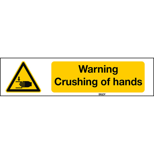 ISO Safety Sign  Warning Crushing of hands