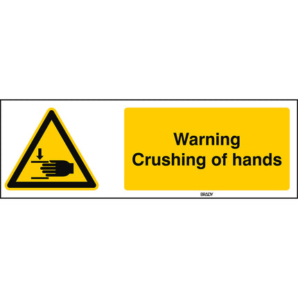 ISO Safety Sign  Warning Crushing of hands
