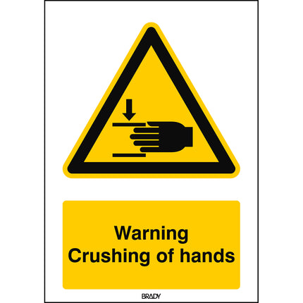 ISO Safety Sign  Warning Crushing of hands