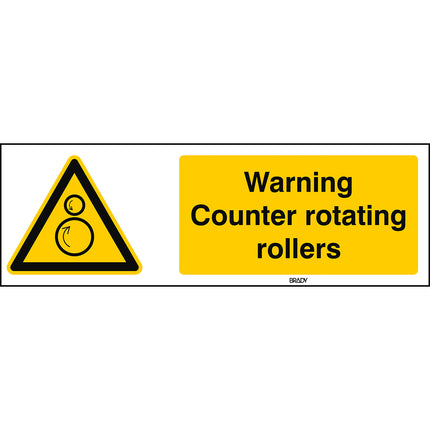 ISO Safety Sign  Warning Counter rotating rollers