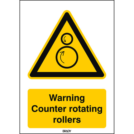 ISO Safety Sign  Warning Counter rotating rollers