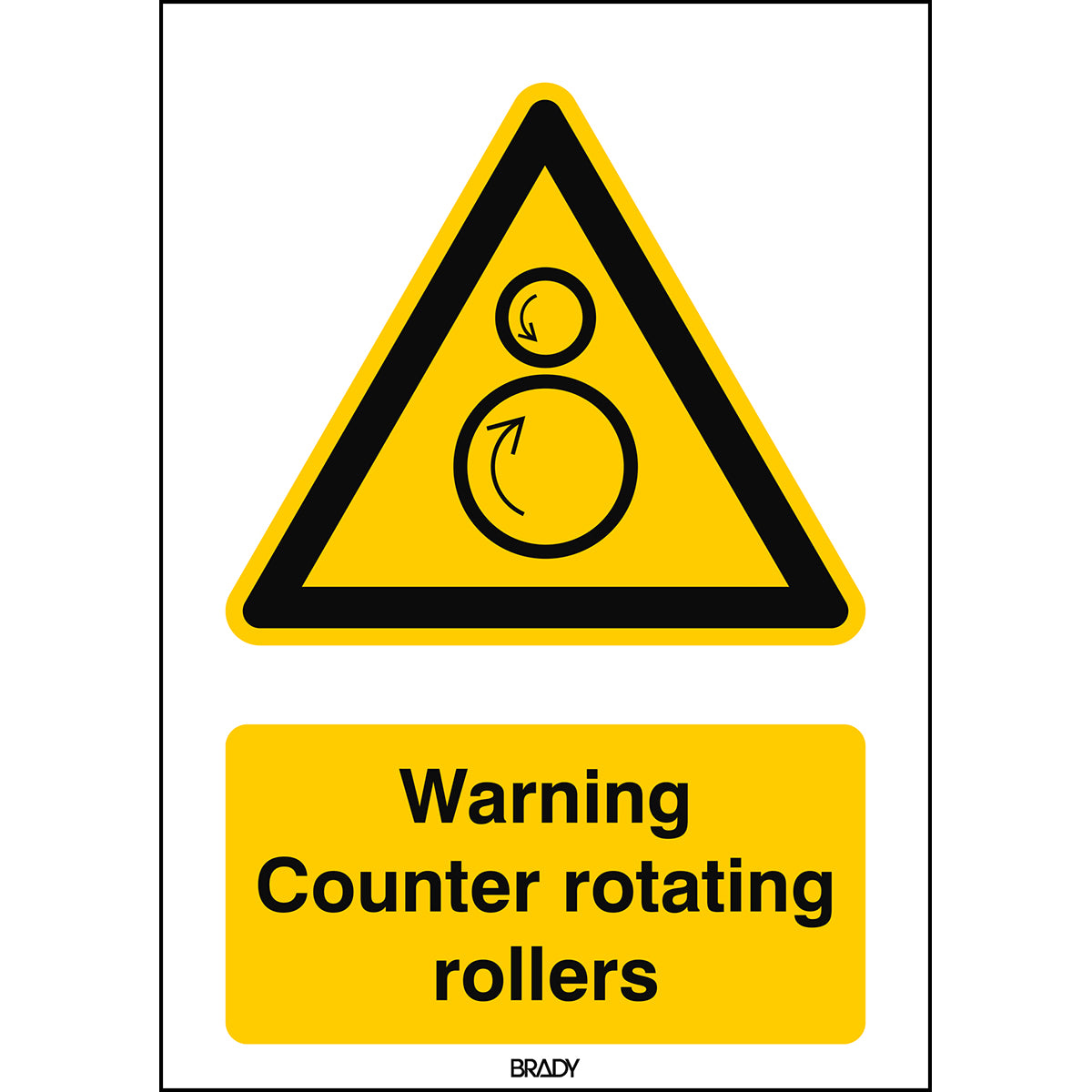 Rotating Warning Sign Iso ISO Safety Sign - Warning, Counter rotating rollers – TOOLMART