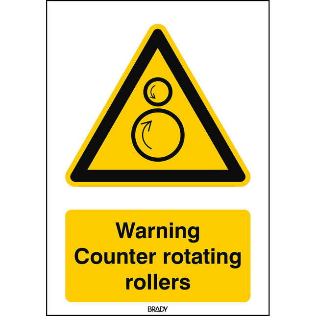 ISO Safety Sign  Warning Counter rotating rollers