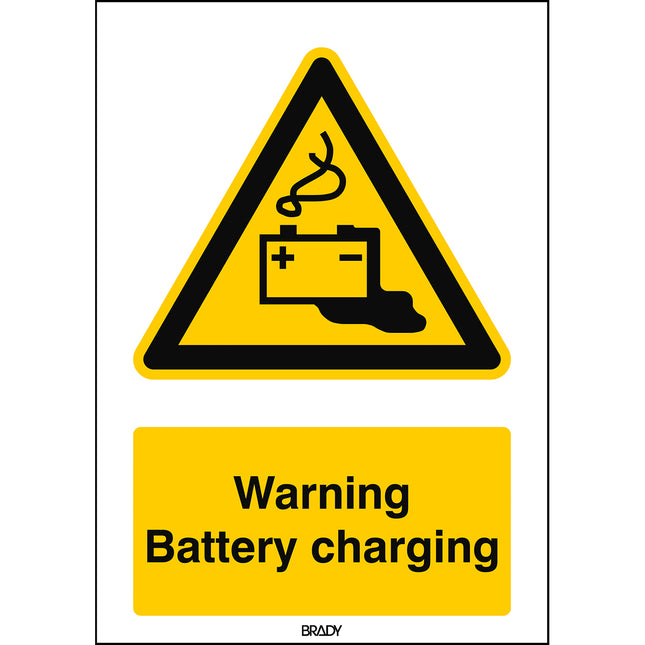 ISO Safety Sign  Warning Battery charging