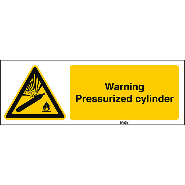 ISO Safety Sign  Warning Pressurized cylinder