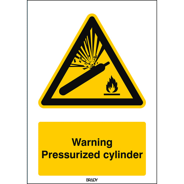 ISO Safety Sign  Warning Pressurized cylinder