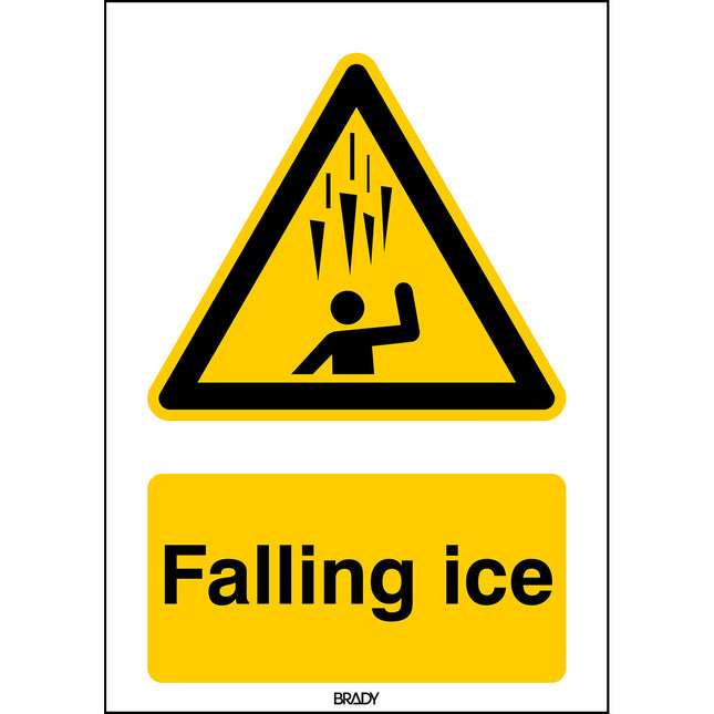 Warning Falling ice  Safety Sign  ISO7010