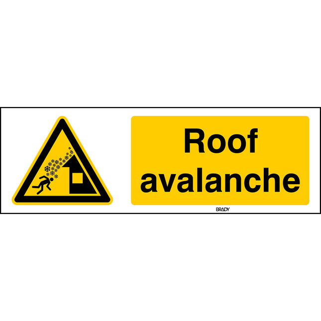 Warning Roof avalanche  Safety Sign  ISO7010