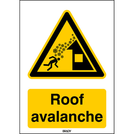 Warning Roof avalanche  Safety Sign  ISO7010