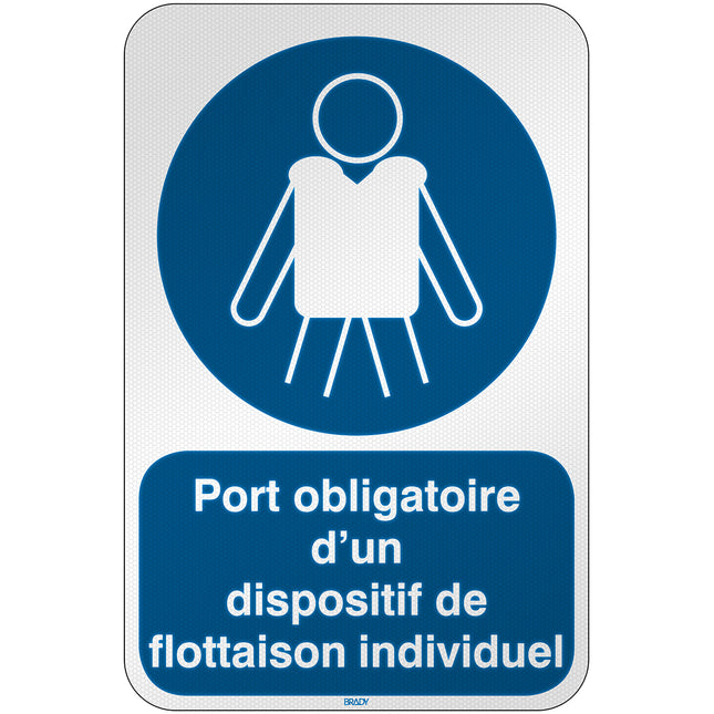 ISO Safety Sign  Wear personal flotation devices