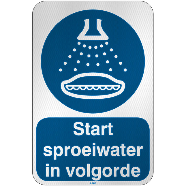 ISO Safety Sign  Start water spray in launch sequence
