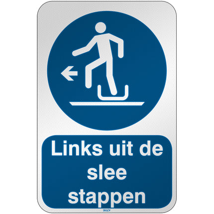 ISO Safety Sign  Alighting from toboggan to the left
