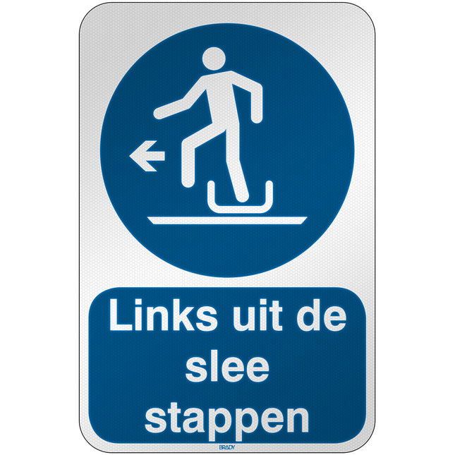 ISO Safety Sign  Alighting from toboggan to the left