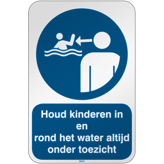 ISO Safety Sign  Keep children under supervision in the aquatic environment